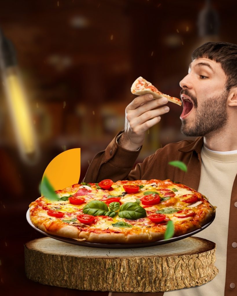 brown and yellow illustrated pizza promotional instagram post (1)