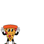 yellow and red playful illustrative pizza party flyer